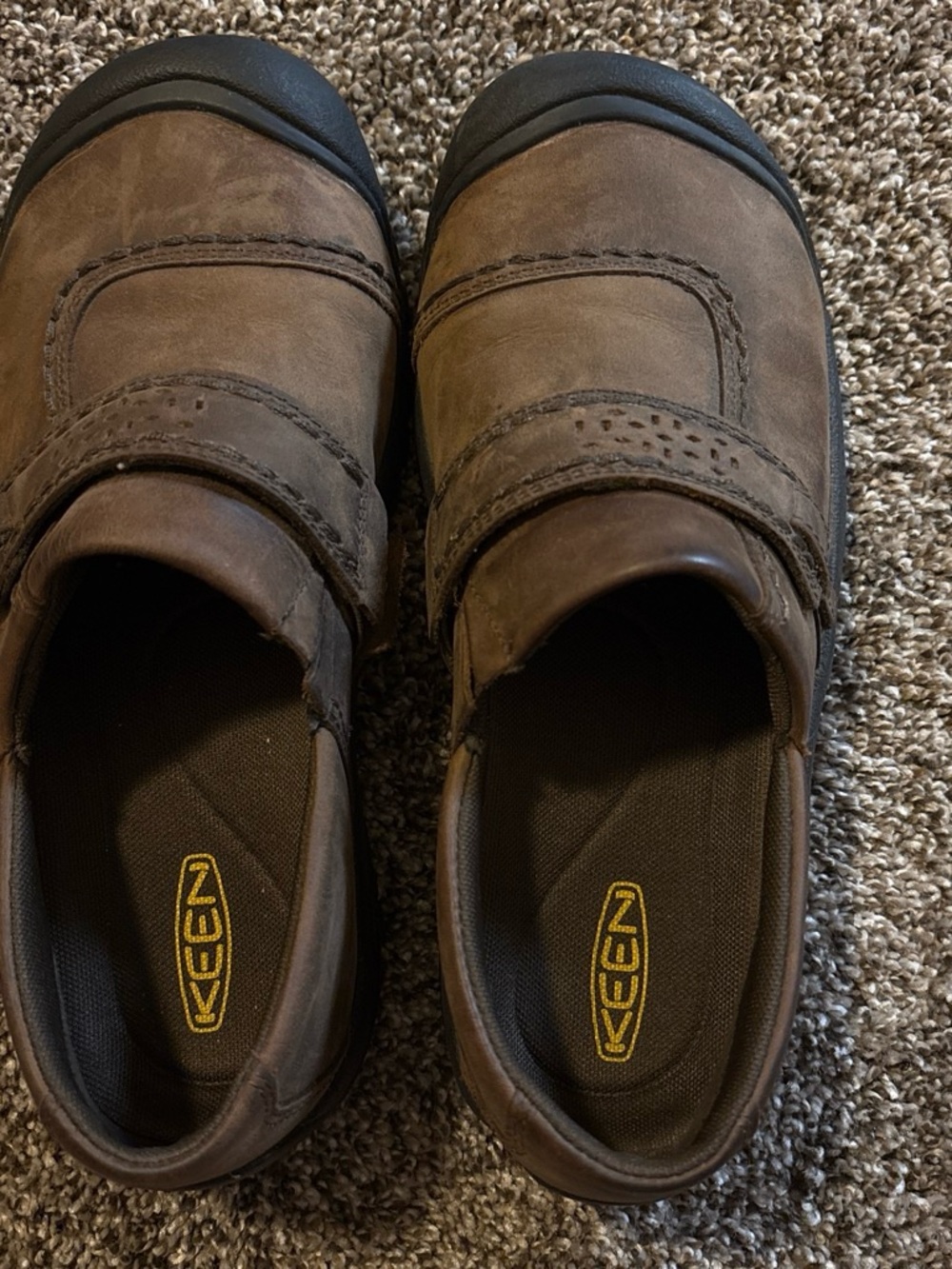 Keen Brown Leather Hook-and-Loop Sneakers